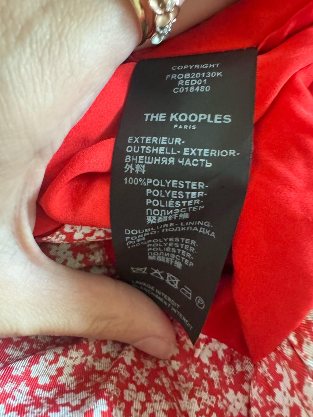 The Kooples Red Floral Button-Front Midi Dress - Picture 9 of 9